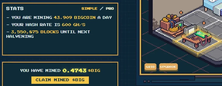 交互指南:详解两天破千万美元市值的挖矿链游 BIGCOIN