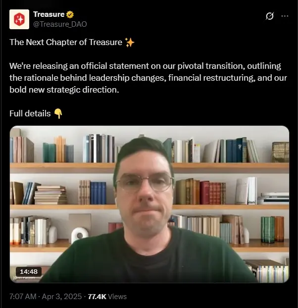 要做 Web3 任天堂的 TreasureDAO，是如何走向失败的？