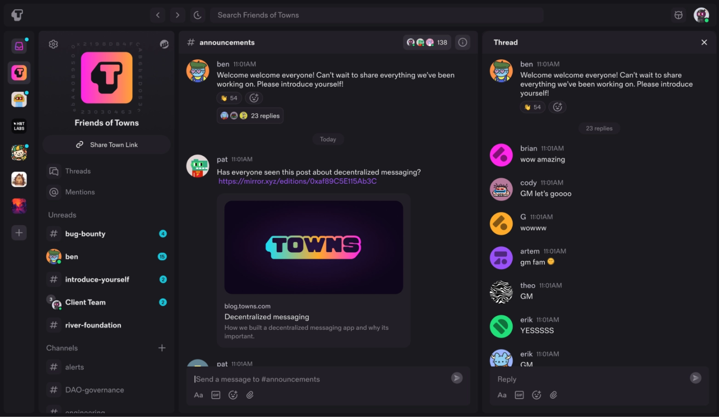 去中心化版 Discord?Towns 获 a16z 加码能否打破链上社交魔咒?