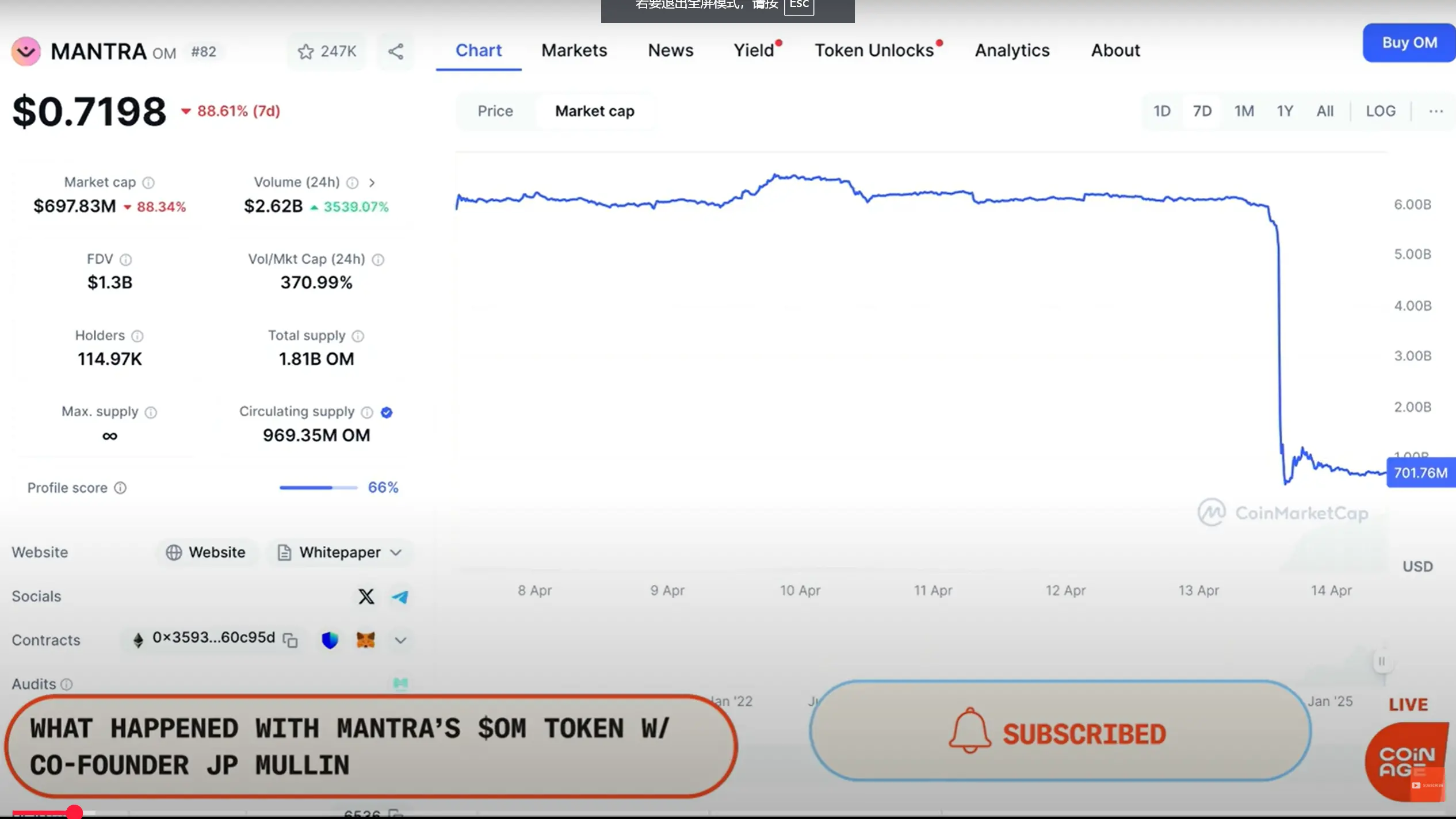 Mantra 联合创始人揭秘：50 亿美元 OM 代币崩盘，真成“Luna 2.0”？