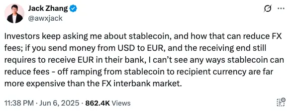 Airwallex 的创始人关于稳定币错在哪里？