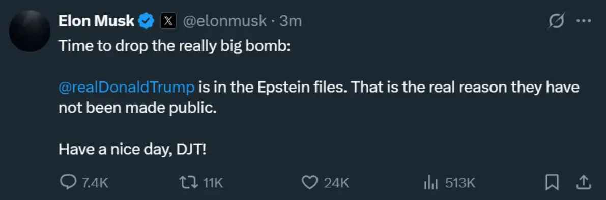 掀翻美股，比特币暴跌，马斯克和特朗普“骂”出金融海啸？