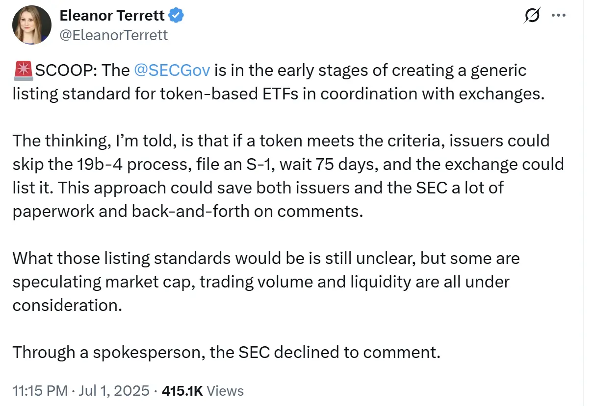 三大燃点助推山寨币 ETF，2025 下半年将迎来加密 “ETF Summer”？