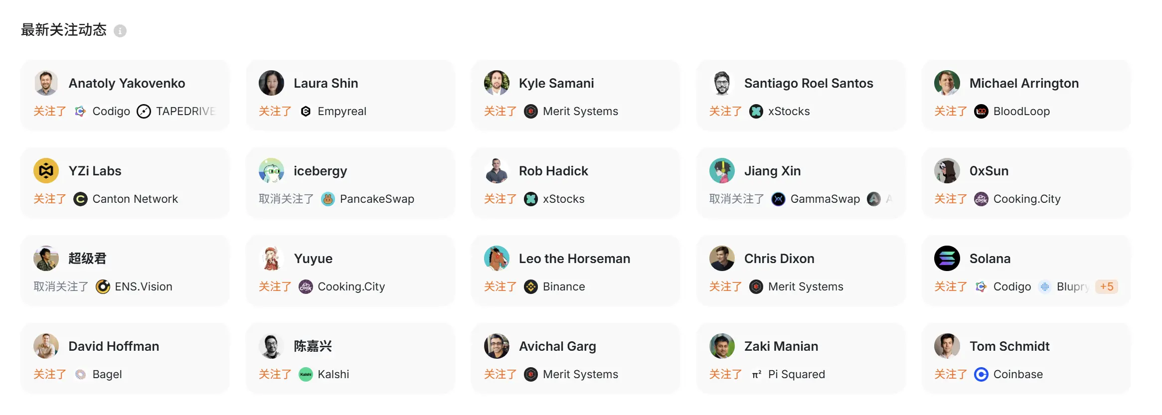 热门新项目的早期 X 关注者中，哪些中文 KOL 出现频次最高？