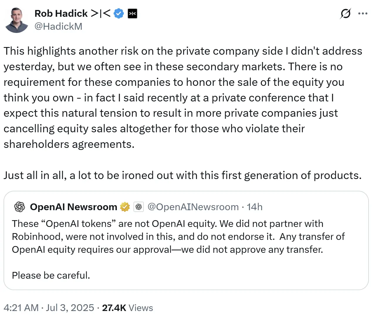 OpenAI “打假” Robinhood：揭秘股票代币化背后的四大争议