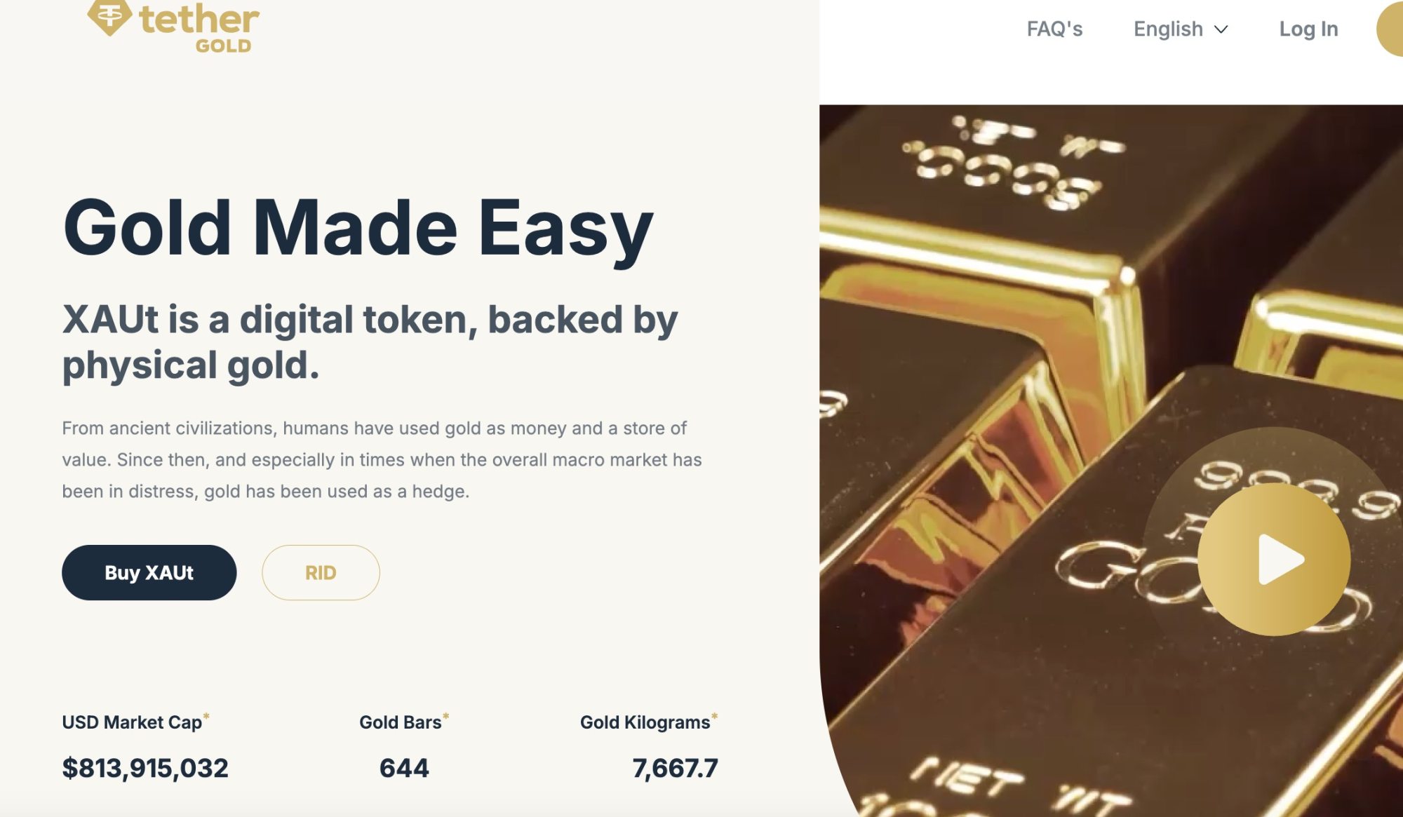 Tether 囤金 80 吨，速览其黄金代币 XAUT