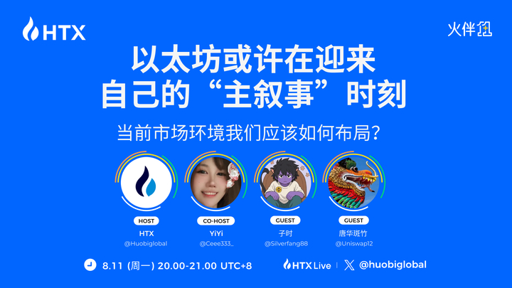 以太坊或迎“主叙事”时刻？火币 HTX“火伴 1+1”深度解析当前行情与投资策略